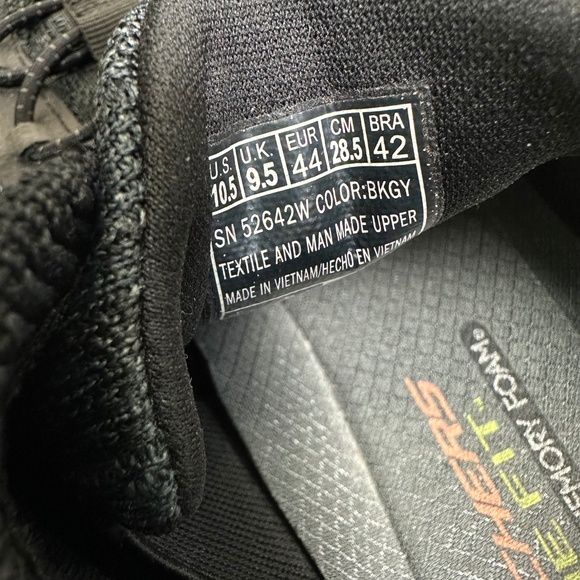 Skechers Elite Flex Hartnell Sneakers 52642 Slip On Black Gray Men 10.5 W - Picture 6 of 7